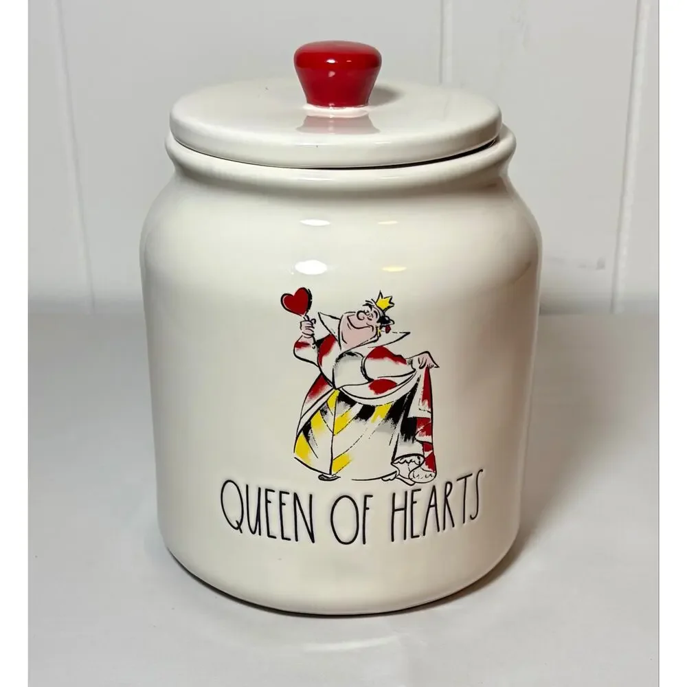 Rae Dunn Disney Queen of Hearts Large Canister w/Lid Artisan Collection Magenta